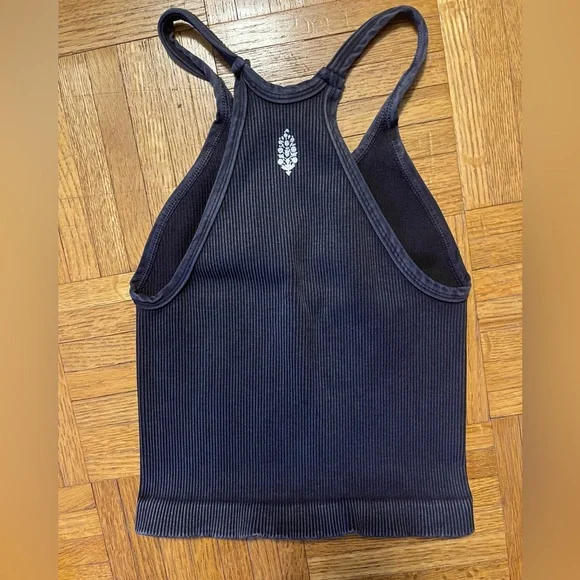 NWOT Free People Happiness Runs Long Crop Top Washed Black Size XS/S $40 - Picture 5 of 10
